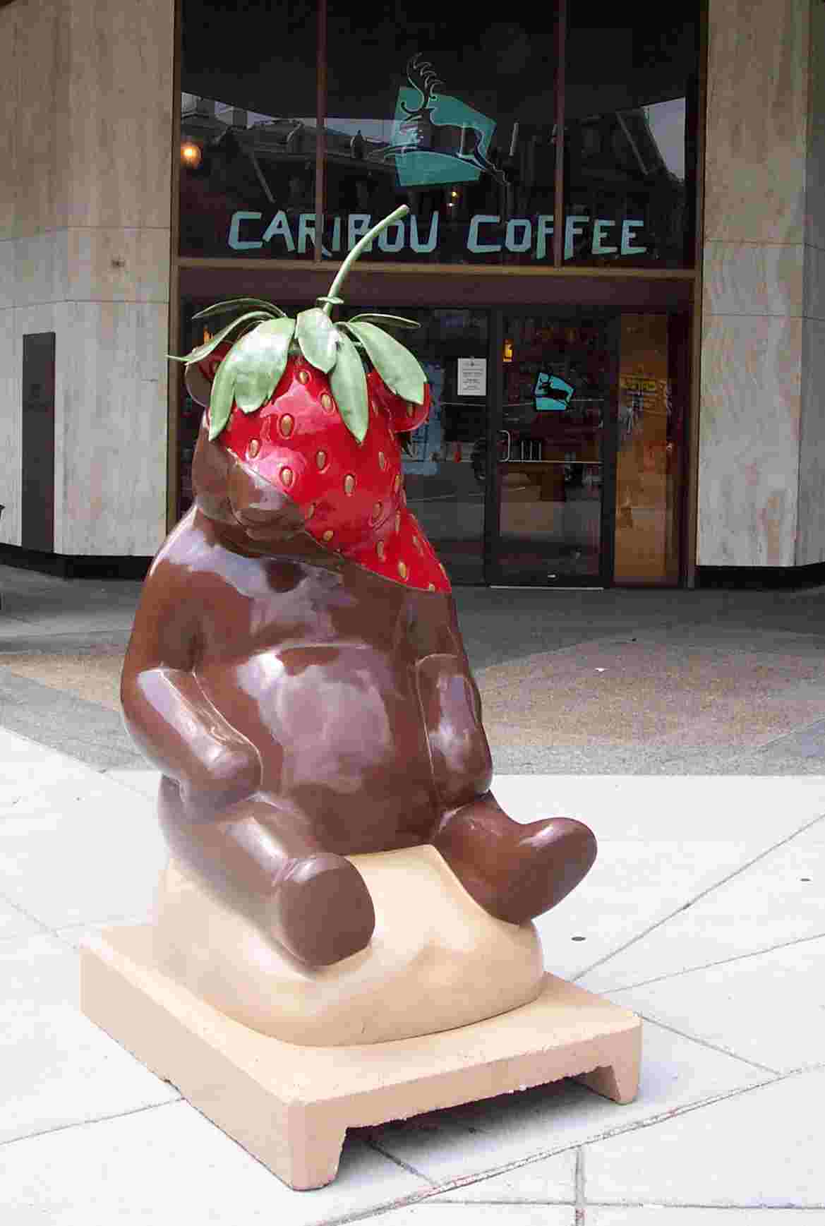 Chocolate Dipped StrawBeary - in front of Caribou Coffee - Washington, DC - by Debbie Smith Mezzetta