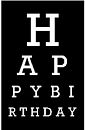 Eye Chart Happy Birthday artwork by Debbie Smith Mezzetta 